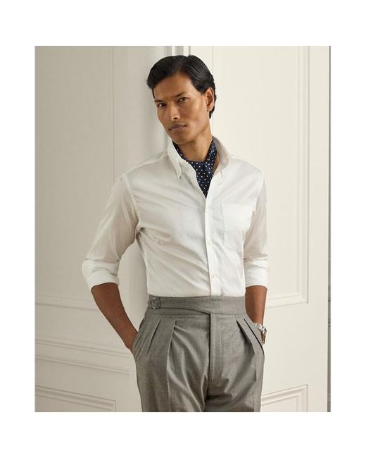 Camicia in twill di Ralph Lauren in White da Uomo