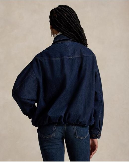 Polo Ralph Lauren Blue Denim Bubble Zip Jacket