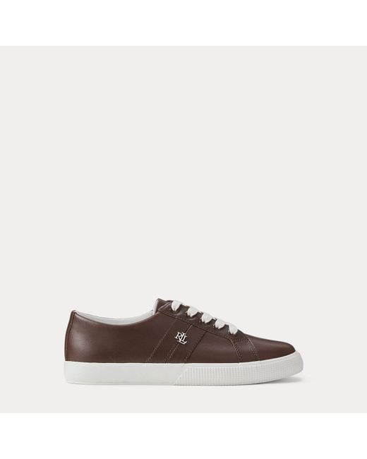 Ralph Lauren Brown Ledersneaker Janson Ii