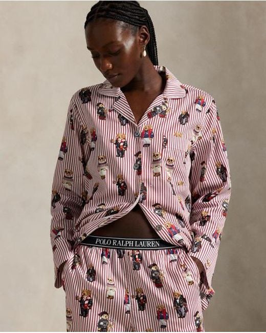 Polo Ralph Lauren Katoenen Set Met Polo Bear En Lange Mouw in het Pink