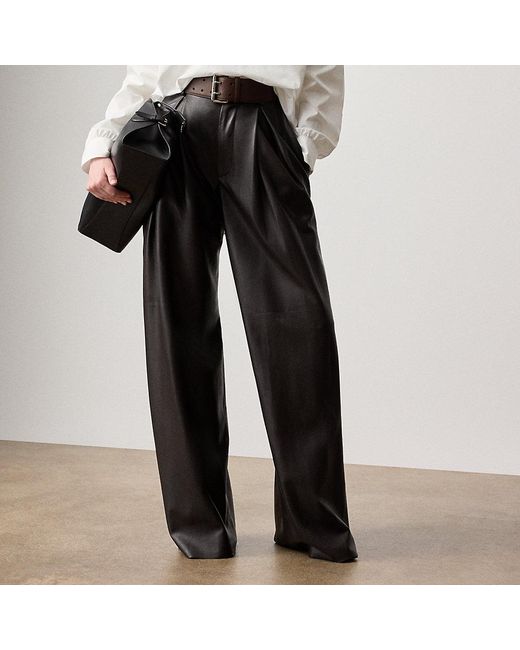 Ralph Lauren Black Kelsie Lambskin Trouser