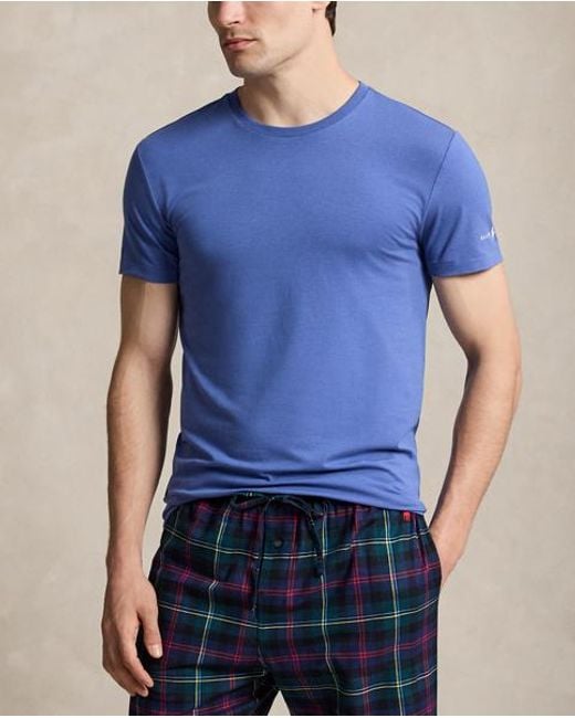 Polo Ralph Lauren Blue Stretch Crewneck Undershirt 3-Pack for men