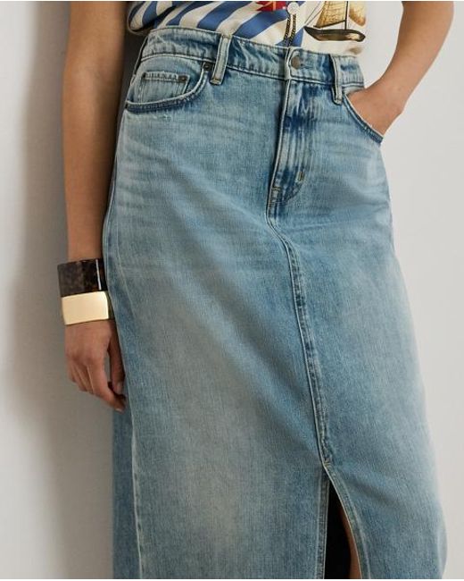 Ralph Lauren Blue Denim Maxi Skirt