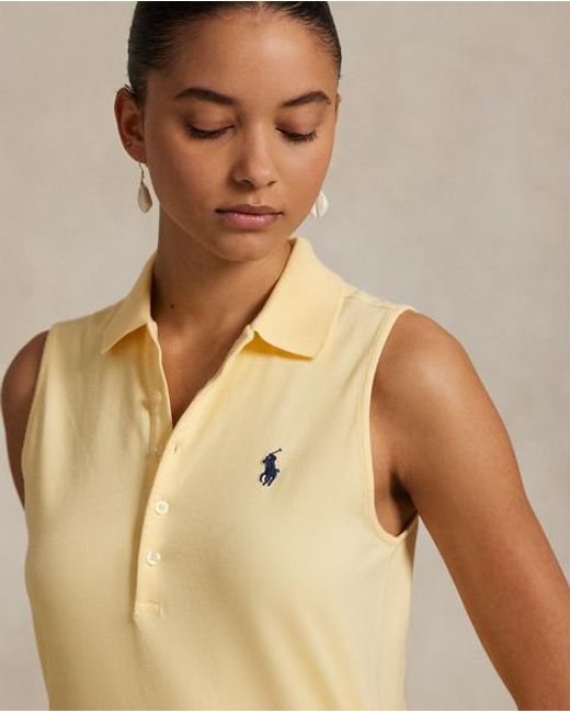 Vestido Polo De Algodón Elástico Polo Ralph Lauren de color Natural