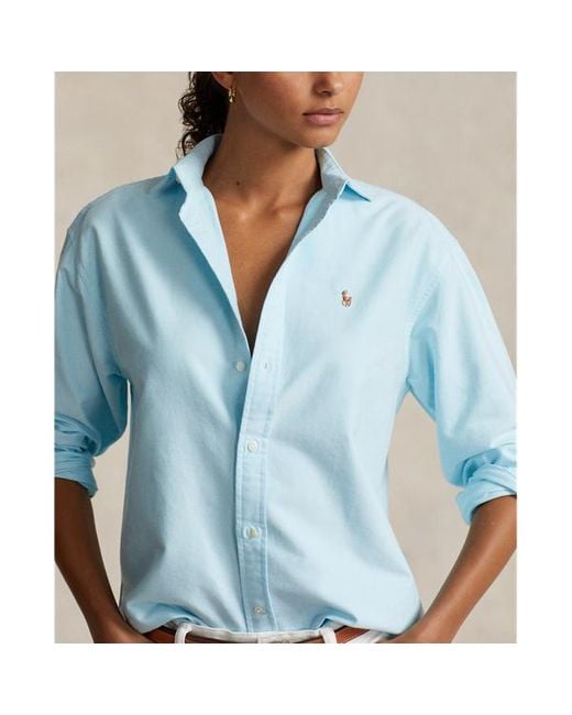 Camicia in Oxford di cotone Relaxed-Fit di Ralph Lauren in Blue