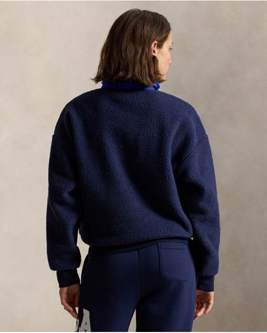 Polo Ralph Lauren Blue Relaxed Fit Flag Fleece Pullover for men