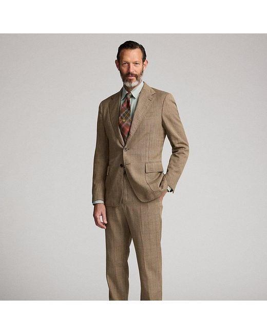 RRL Brown Glen Plaid Wool Suit Jacket for men