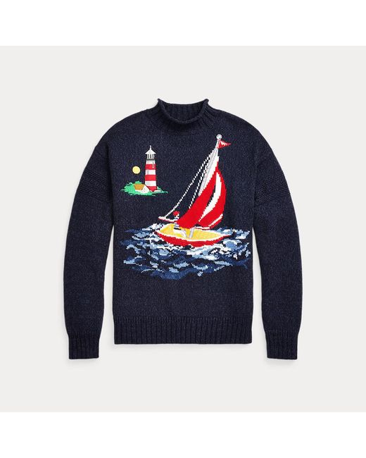 Polo Ralph Lauren Baumwollpullover mit Segelbootmotiv in Blue für Herren
