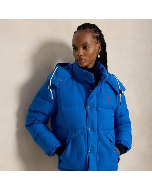 Polo Ralph Lauren Blue Quilted Hooded Down Jacket