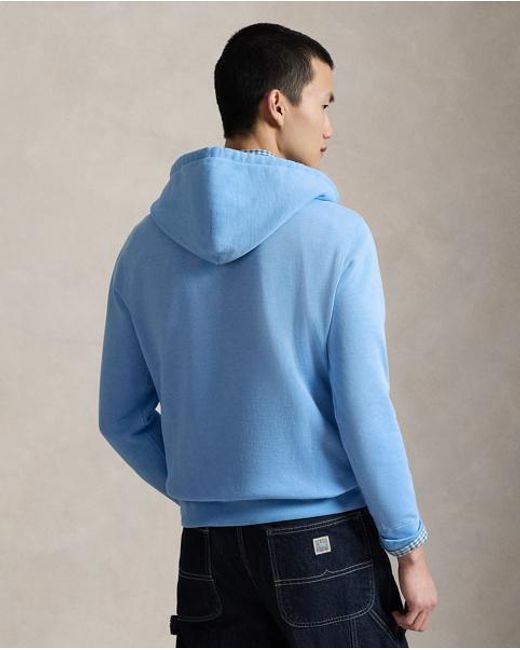 Ralph Lauren Blue Polo Bear Fleece Hoodie for men