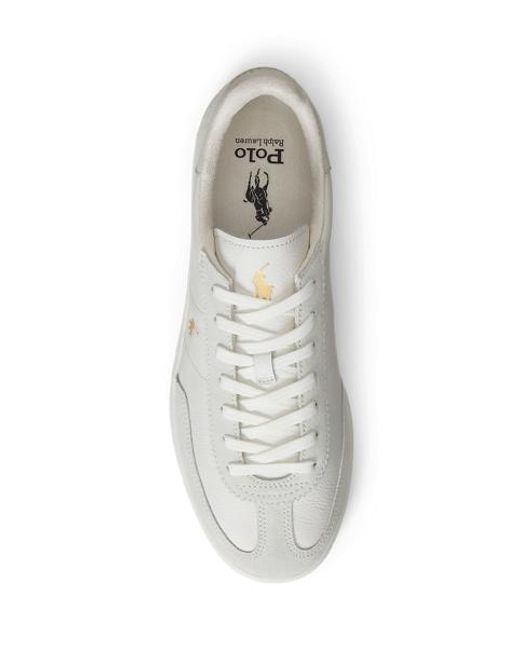 Polo Ralph Lauren White Bedford Leather-Suede Trainer for men