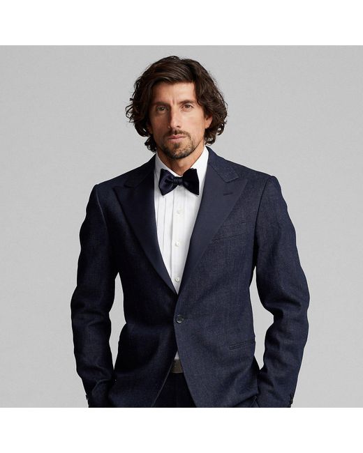 RRL Blue Denim Tuxedo Jacket for men