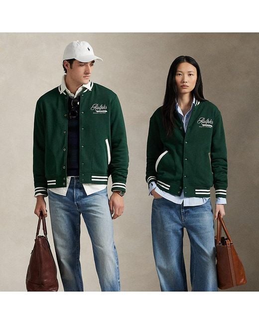 Ralph Lauren Green Ralph Lauren's Coffee Baseball Jacket for men
