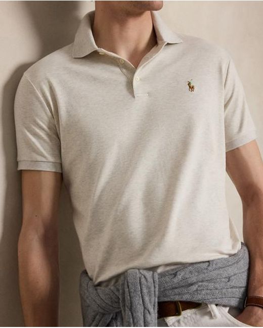 Polo Ralph Lauren Brown Custom Slim Fit Soft Cotton Polo Shirt for men