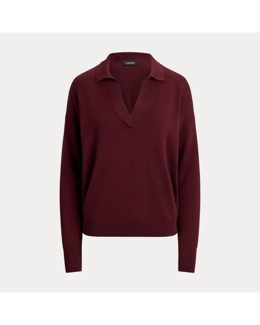 Ralph Lauren Red Cotton-Modal Polo Jumper