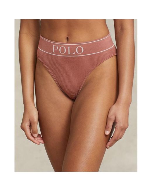 Polo Ralph Lauren Pink Logo Seamless High-rise Brief