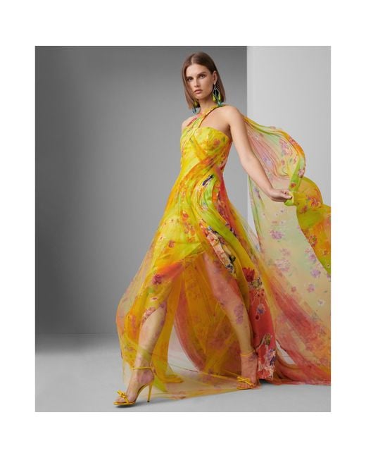 Ralph Lauren Collection Purple Label Jamie Silk Yellow Long Dress Gown US  10 | eBay