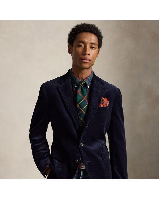 Polo Ralph Lauren Blue Polo Tailored Fit Corduroy Suit Jacket for men