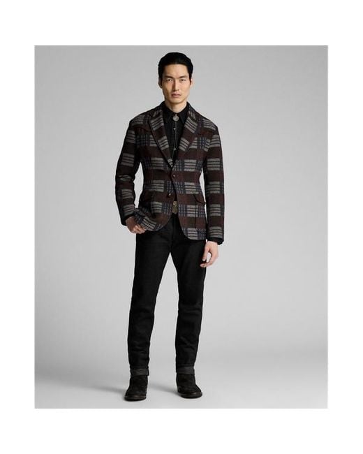 RRL Black Jacquard Western Blazer for men