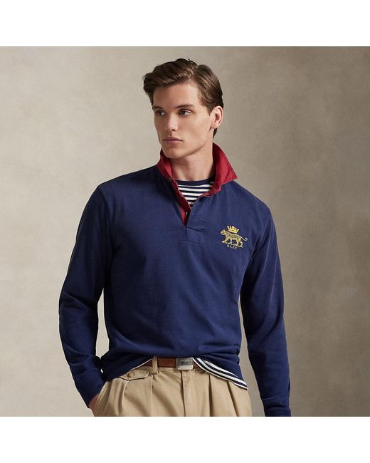 Polo Ralph Lauren Blue Classic Fit Jersey Rugby Shirt for men