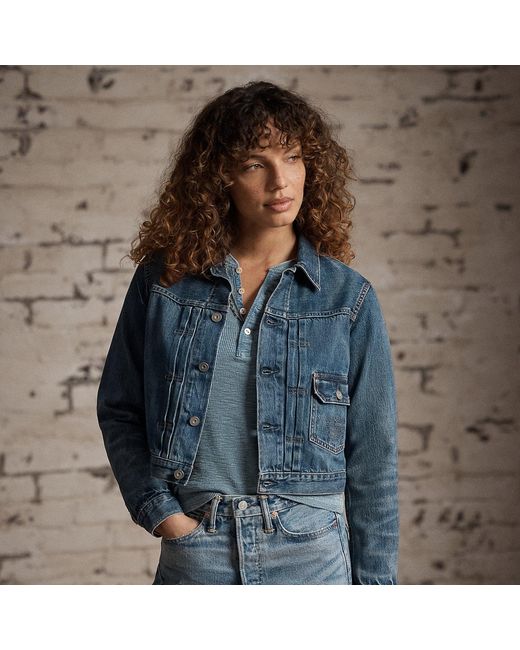 Ralph Lauren Blue Cropped Denim Jacket