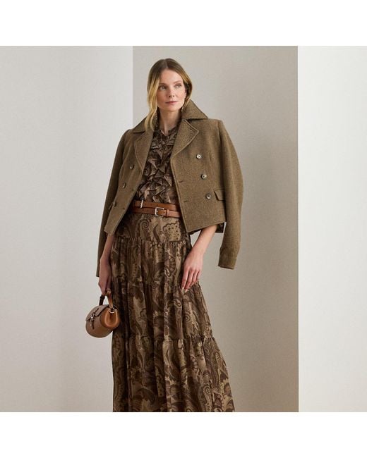 Ralph Lauren Brown Ralph Lauren Paisley Chiffon Tiered Skirt