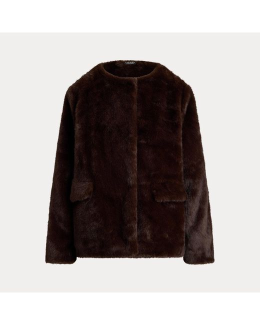 Ralph Lauren Black Faux-Fur Coat