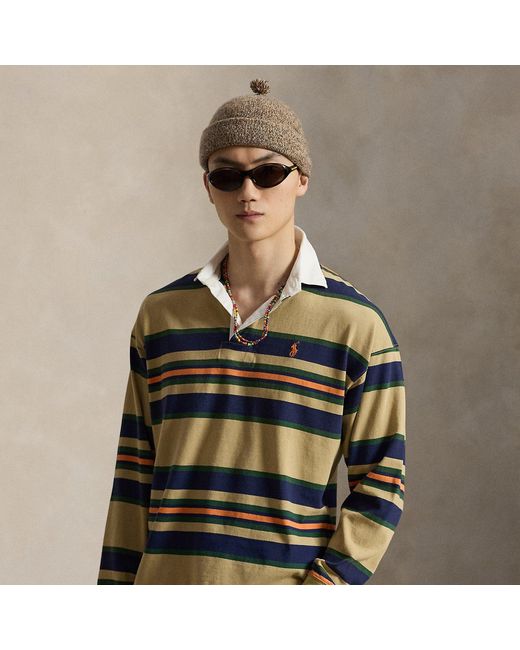 Polo Ralph Lauren Natural Big Fit Striped Jersey Rugby Shirt for men