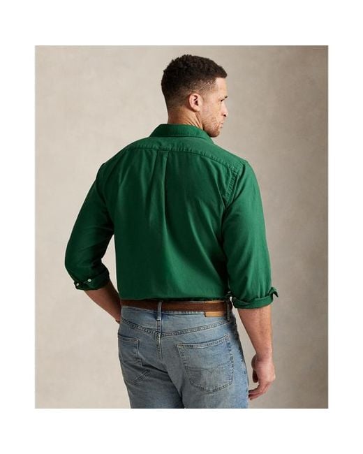 Polo Ralph Lauren Green Garment-Dyed Oxford Shirt for men