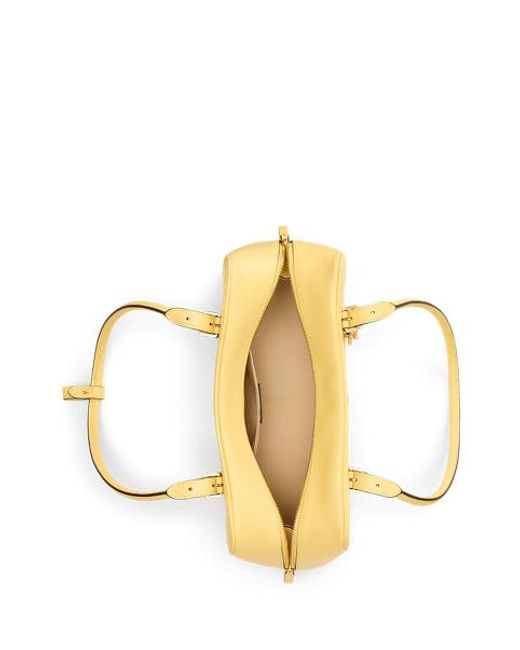 Ralph Lauren Yellow Leather Large Marcy Zip Satchel