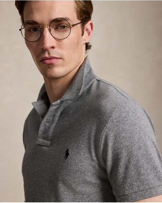 Polo Ralph Lauren Blue Slim Fit Mesh Polo Shirt for men
