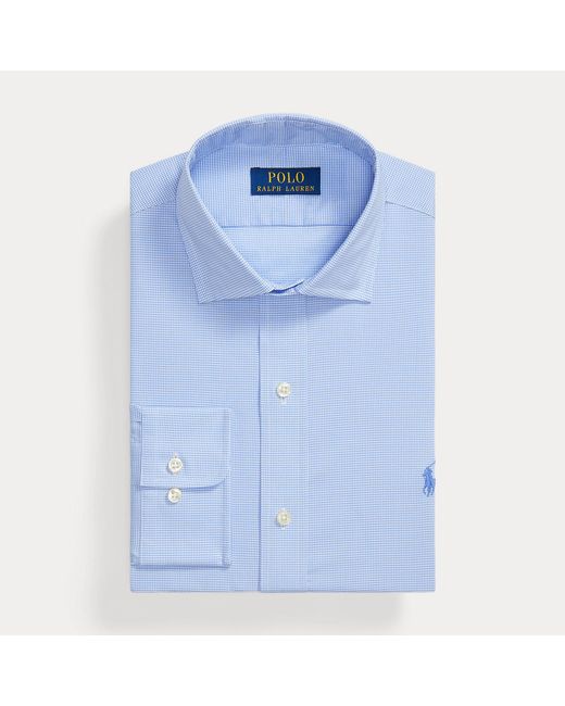 Polo Ralph Lauren Blue Custom Fit Tattersall Poplin Shirt for men