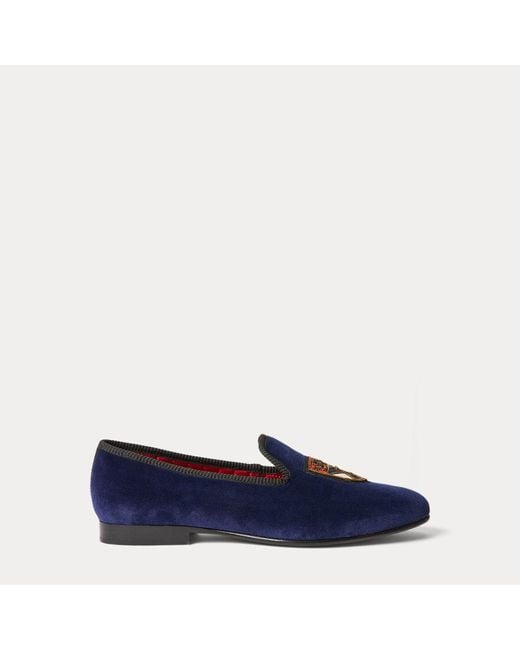 Zapatillas Paxton de terciopelo Polo Ralph Lauren de hombre de color Blue