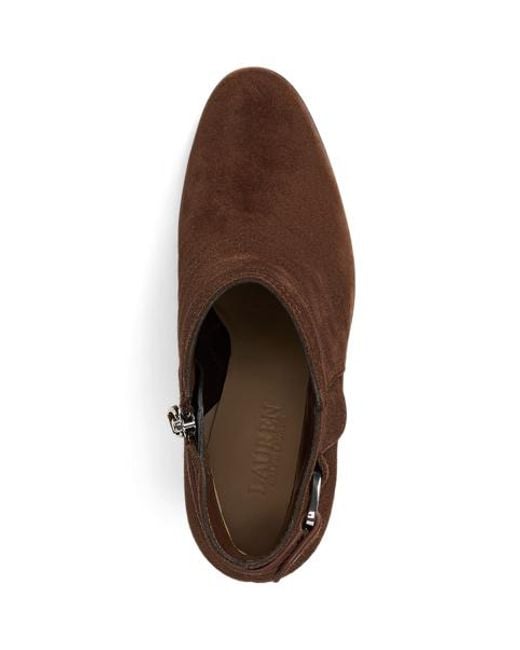 Bottines À Talon Tasha En Daim Ralph Lauren en coloris Brown