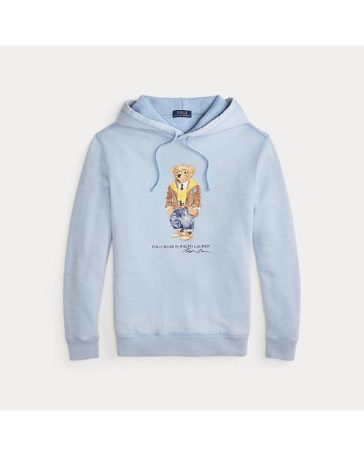 Polo Ralph Lauren Blue Polo Bear Garment-Dyed Fleece Hoodie for men
