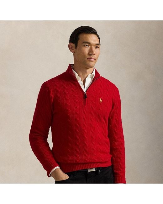 Polo Ralph Lauren Red Lunar New Year Cable-Knit Jumper for men