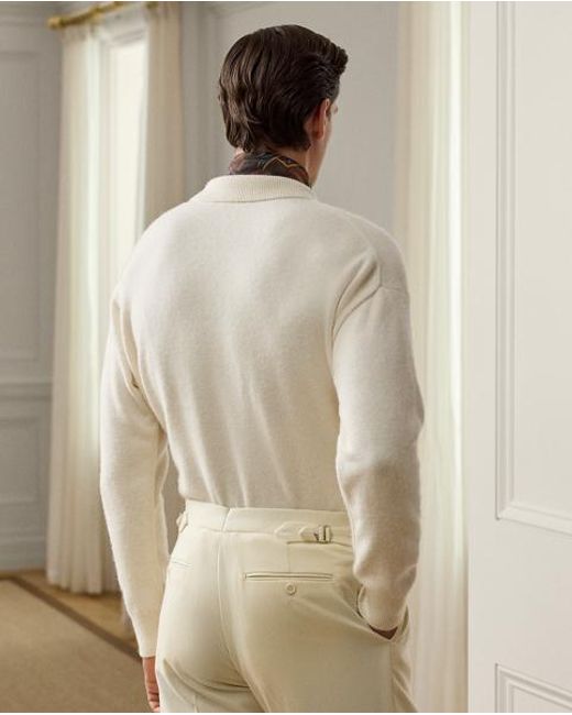 Ralph Lauren Natural Cashmere-Alpaca Polo Sweater for men