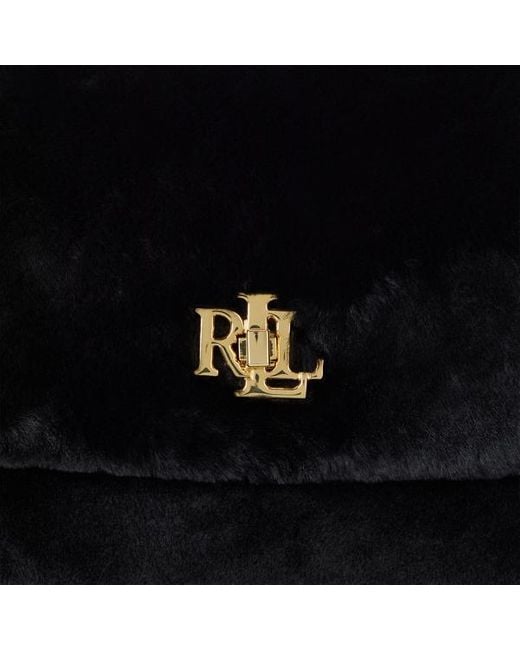 Borsa Sophee media in shearling di Ralph Lauren in Black