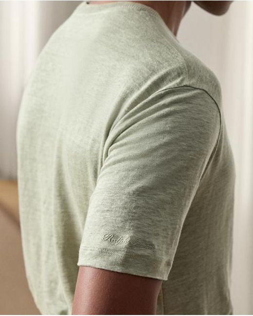 Ralph Lauren Green Linen Jersey Pocket T-Shirt for men
