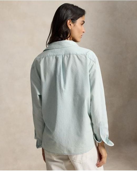 Polo Ralph Lauren Gray Cropped Boxy Shirt