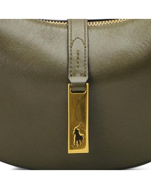 Polo Ralph Lauren Green Polo Id Calfskin Mini Shoulder Bag