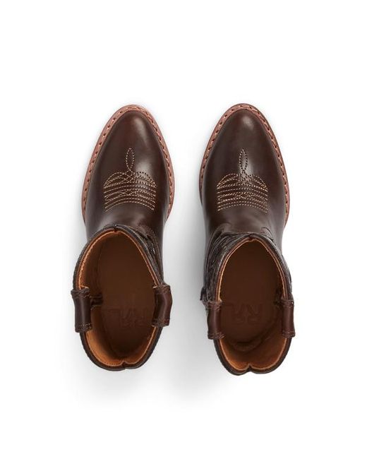 Mini-bottes Plainview cuir repoussé main RRL pour homme en coloris Brown