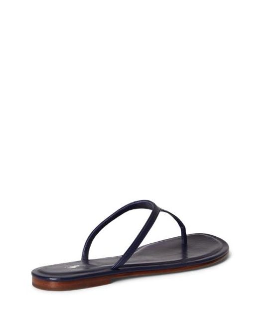 Polo Ralph Lauren Brown Polo Play Leather Thong Sandal