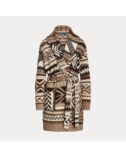 Polo Ralph Lauren Vest Met Sjaalkraag En Geo-motief in het Brown