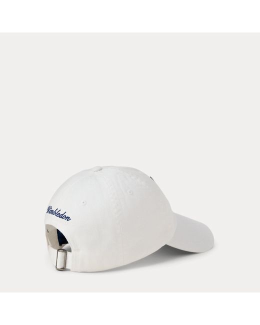 Polo Ralph Lauren White Wimbledon Shield Patch Twill Cap for men