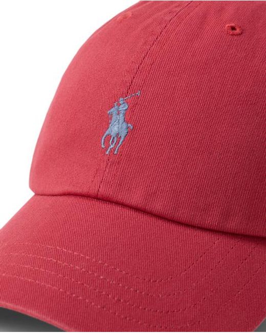 Polo Ralph Lauren Red Cotton Chino Baseball Cap for men