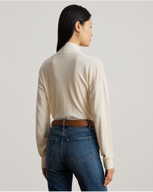 Pull À Col En V Croisé En Coton Et Modal Ralph Lauren en coloris White