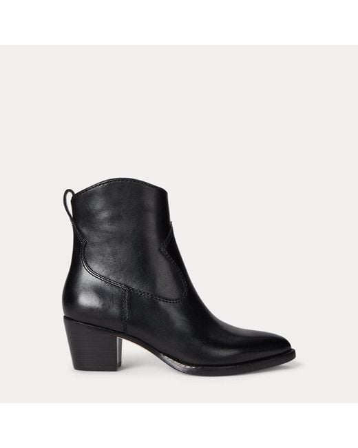 Ralph Lauren Black Ralph Lauren Harpher Burnished Leather Bootie