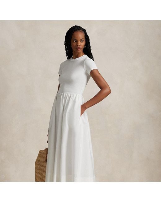 Polo Ralph Lauren White Cotton Short-Sleeve Dress