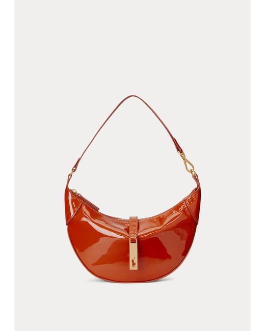 Polo Ralph Lauren Polo Id Patent Mini Shoulder Bag in Red | Lyst UK